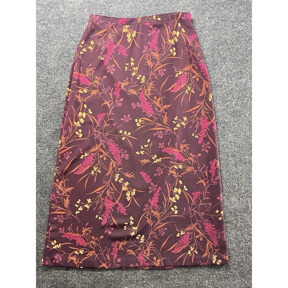 I.N. Studio Womens Y2K Fairy Grunge Maxi Skirt Size 12 Dark Floral Sheer Slit